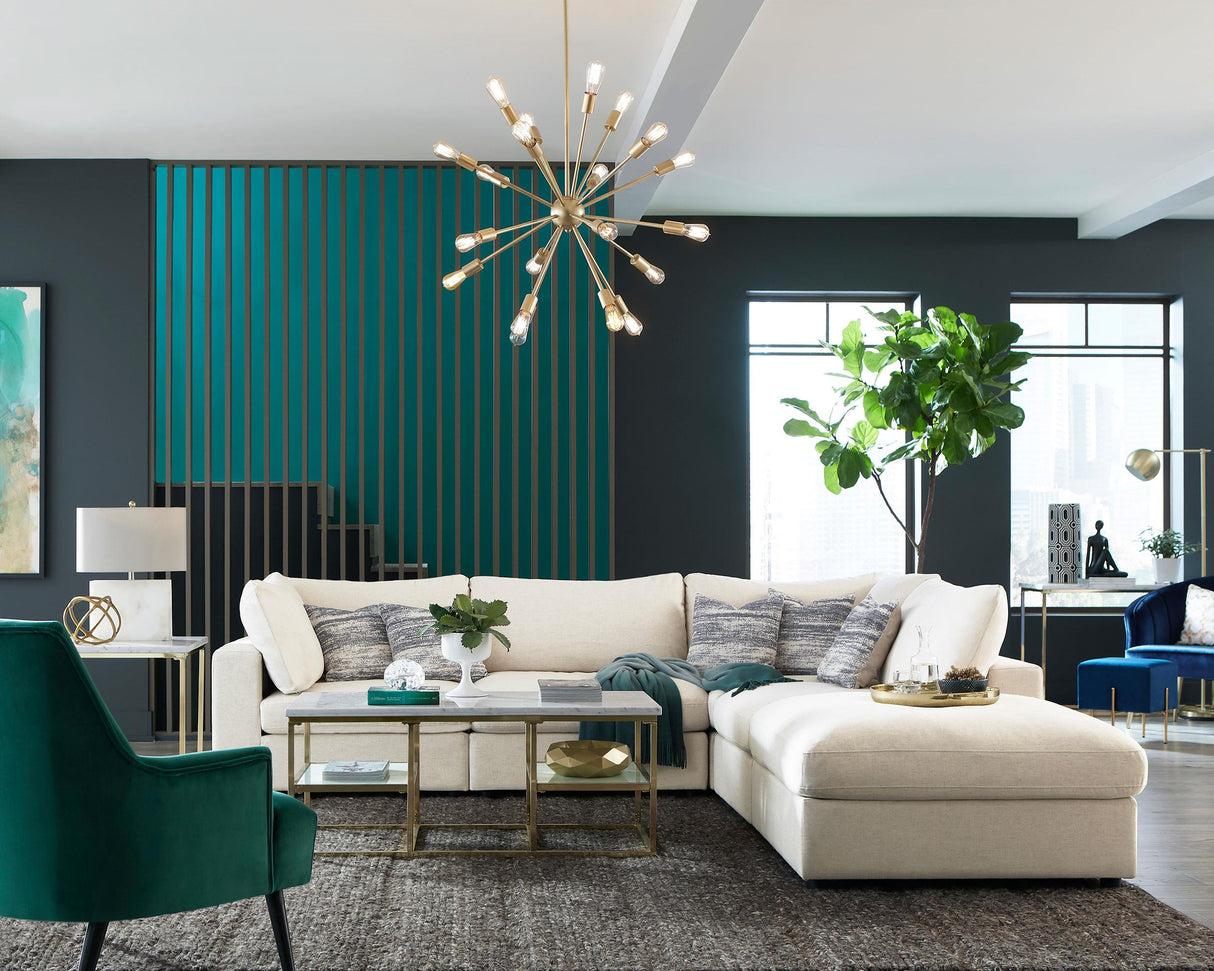 Serene Beige 5-Piece Upholstered Modular Sectional with Ottoman from Coaster - Luna Furniture