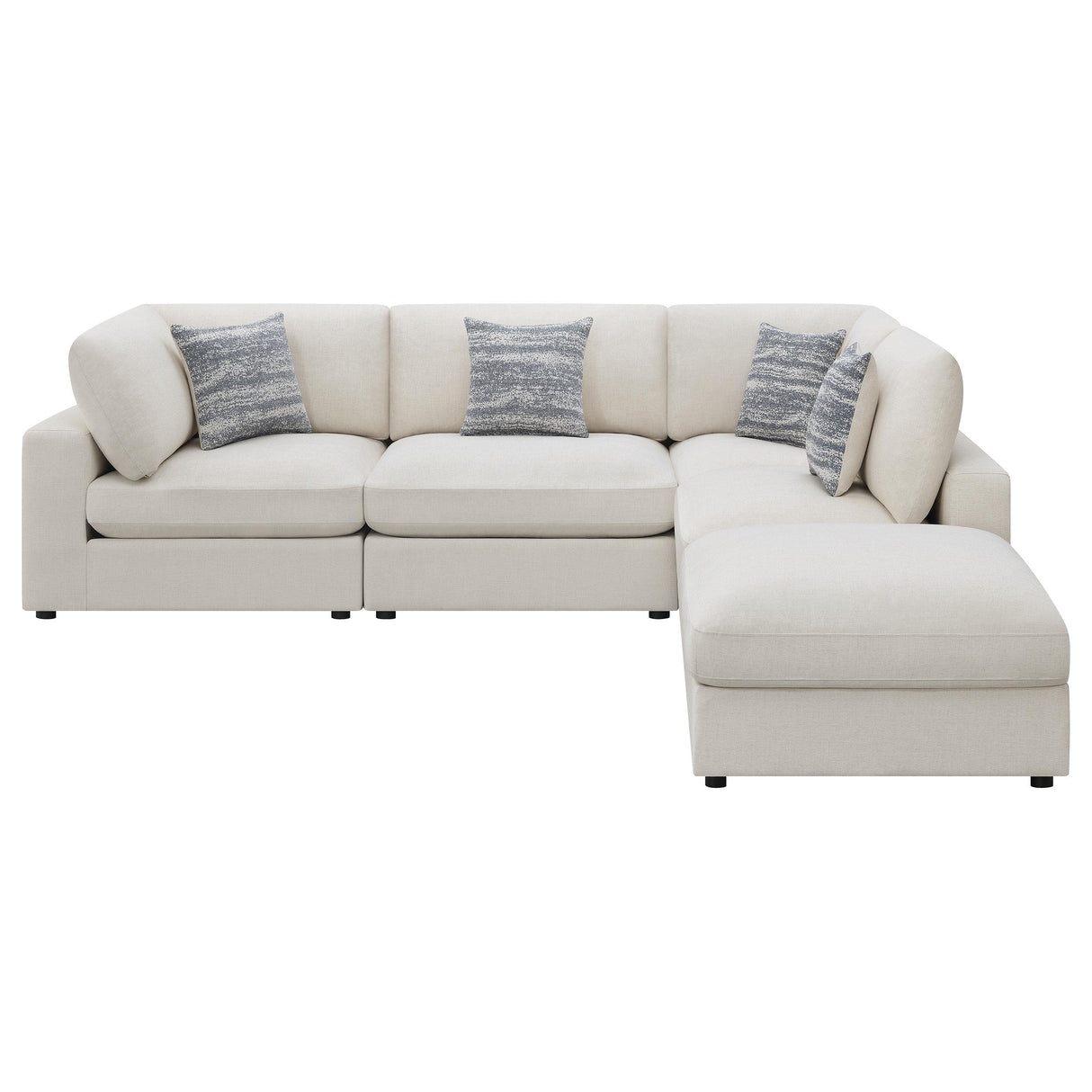 Serene Beige 5-Piece Upholstered Modular Sectional with Ottoman from Coaster - Luna Furniture