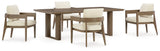 Serene Bay Outdoor Dining Table and 4 Chairs in Dark Brown from Ashley - Luna Furniture