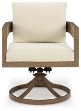 Serene Bay Outdoor Dining Table and 6 Chairs in Dark Brown from Ashley Furniture - Luna Furniture