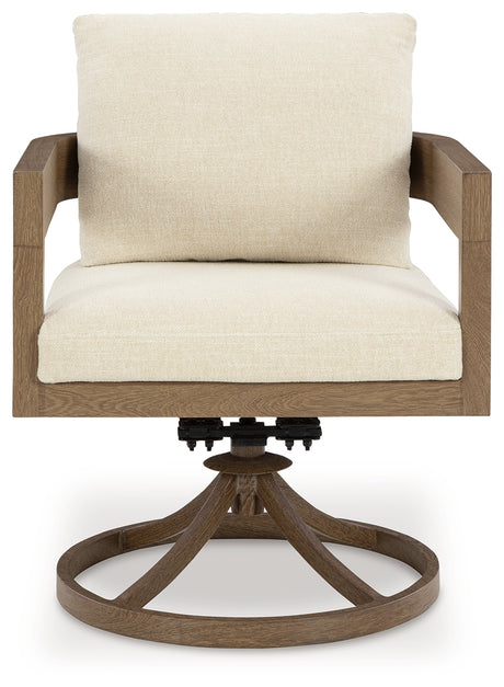Serene Bay Outdoor Dining Table and 6 Chairs in Dark Brown from Ashley Furniture - Luna Furniture