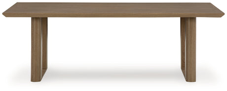 Serene Bay Outdoor Dining Table and 6 Chairs in Dark Brown from Ashley Furniture - Luna Furniture
