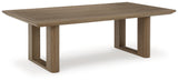 Serene Bay Outdoor Sofa and 2 Chairs with Coffee Table in Dark Brown/White from Ashley Furniture - Luna Furniture