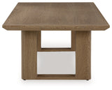 Serene Bay Outdoor Sofa and Loveseat with Coffee Table in Dark Brown/White from Ashley Furniture - Luna Furniture