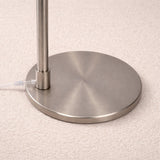 Serene Brushed Nickel Floor Lamp with Rotary Switch Metal Base White Linen Shade from Ashcroft Furniture - Luna Furniture