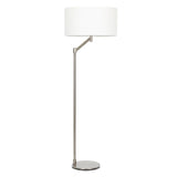 Serene Brushed Nickel Floor Lamp with Rotary Switch Metal Base White Linen Shade from Ashcroft Furniture - Luna Furniture