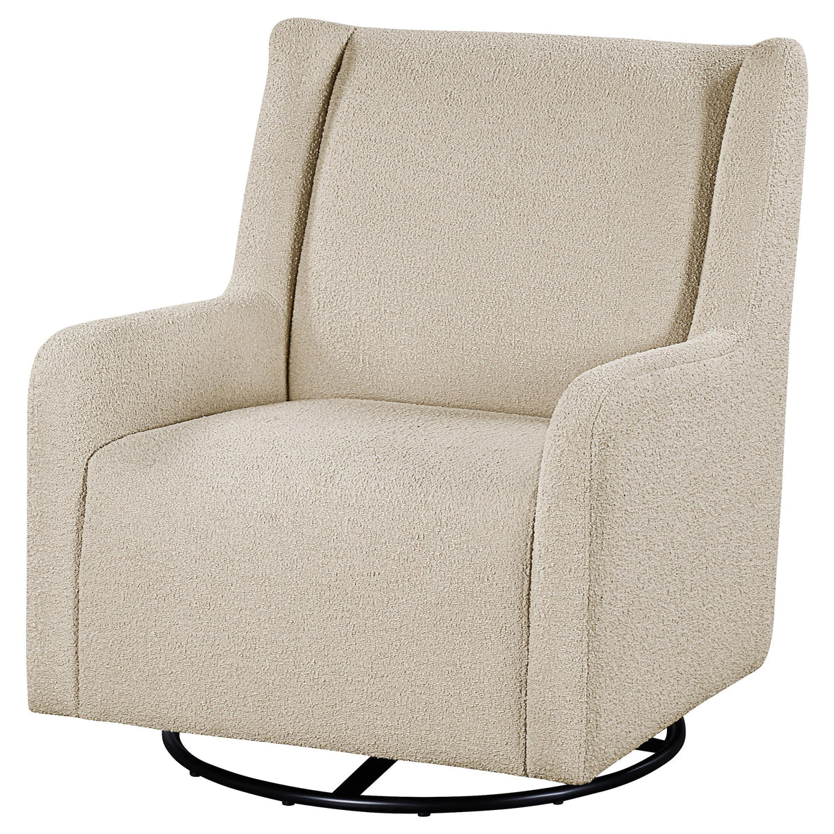 Serra Sandy Beige Boucle Swivel Glider Recliner from Coaster - Luna Furniture