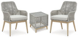 Seton Creek 2 Outdoor Chairs with End Table in Gray from Ashley - Luna Furniture