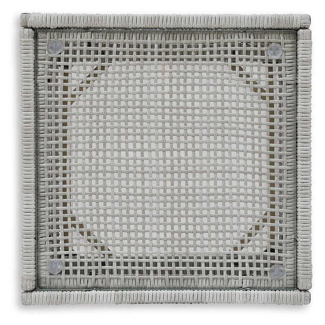 Seton Creek 2 Outdoor Lounge Chairs with End Table in Gray from Ashley - Luna Furniture