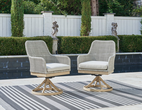 Seton Creek Outdoor Dining Table and 4 Chairs in White from Ashley - Luna Furniture