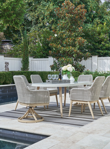 Seton Creek Outdoor Dining Table and 4 Chairs in White from Ashley - Luna Furniture