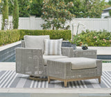 Seton Creek Outdoor Lounge Chair and Ottoman in Gray from Ashley - Luna Furniture