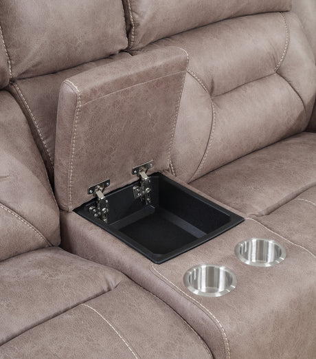 Aria Desert Sand Dual-Power Reclining Console Loveseat from Steve Silver - Luna Furniture