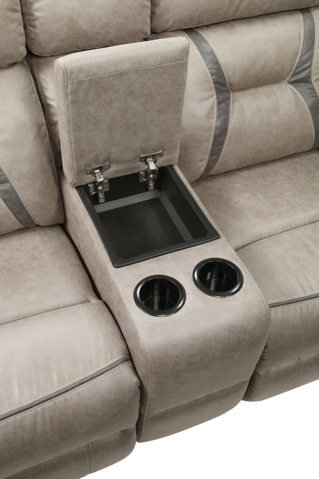Tyson Gray Reclining Glider Console Loveseat from Steve Silver - Luna Furniture