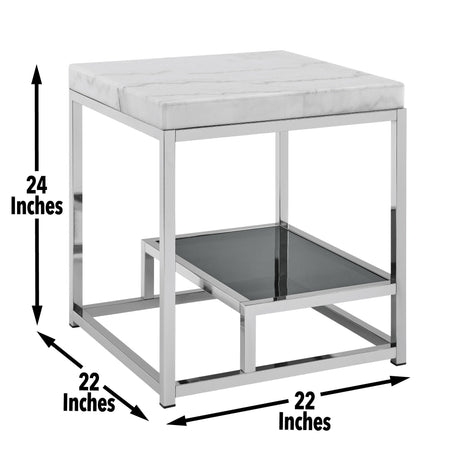 Aston White Marble End Table from Steve Silver - Luna Furniture
