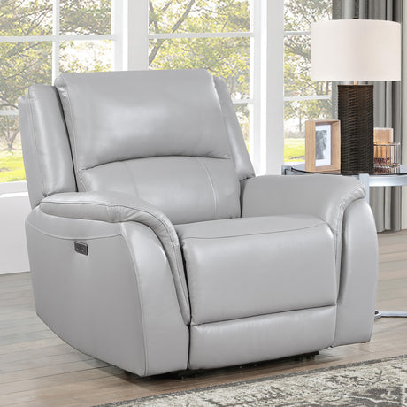 Alexandria Stone Top-Grain Leather Power Recliner from Steve Silver - Luna Furniture