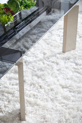 Jett Extension Dining Table in Natural Gray Ash, Chrome, Smoke Gray Glass from Essentials For Living - Luna Furniture