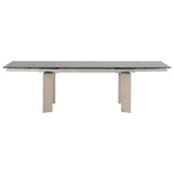 Jett Extension Dining Table in Natural Gray Ash, Chrome, Smoke Gray Glass from Essentials For Living - Luna Furniture