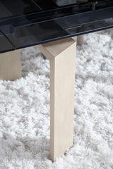 Jett Extension Dining Table in Natural Gray Ash, Chrome, Smoke Gray Glass from Essentials For Living - Luna Furniture