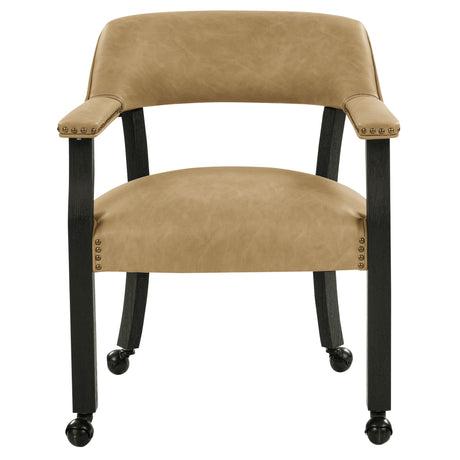 Rylie Black/Sand Vegan Leather Captains Chair, Set of 2 from Steve Silver - Luna Furniture