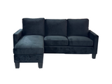 Ayla Black Velvet Reversible Sofa Chaise from Homelegance - Luna Furniture