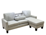 Ayla Gray Velvet Corduroy Reversible Sofa Chaise from Homelegance - Luna Furniture