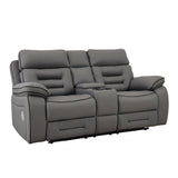 Pelin Gray Power Reclining Loveseat from Homelegance - Luna Furniture