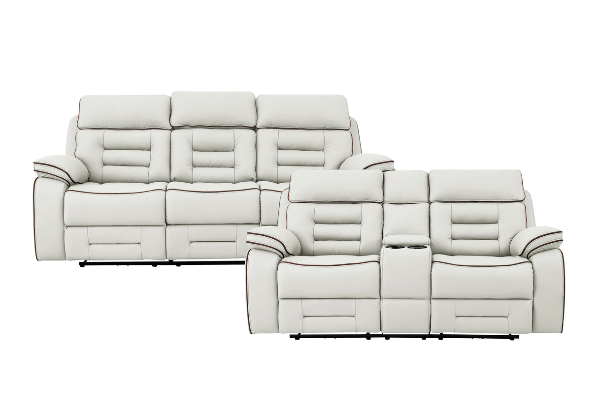 Pelin White Power Reclining Sofa & Loveseat from Homelegance - Luna Furniture