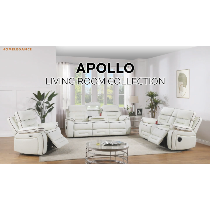 Pelin White Power Reclining Sofa & Loveseat from Homelegance - Luna Furniture