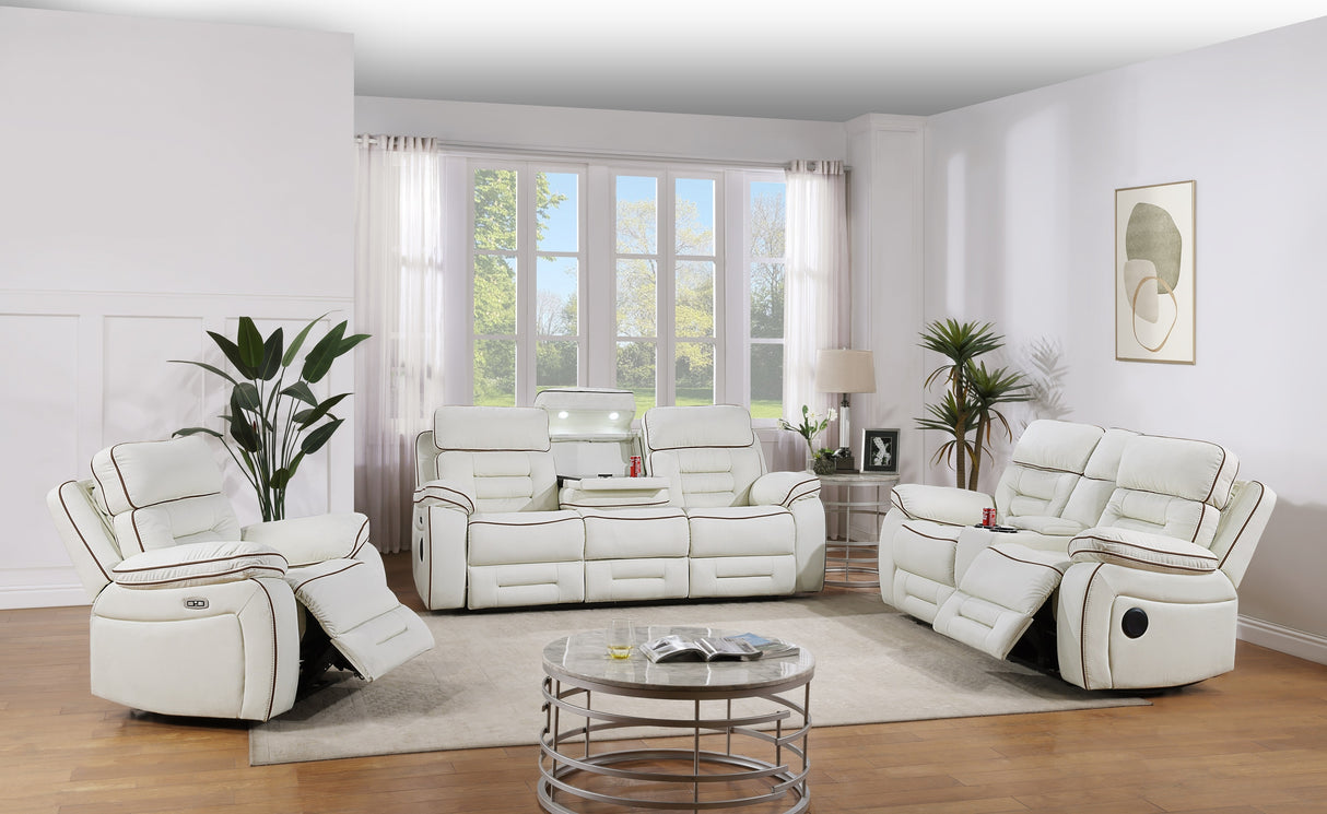 Pelin White Power Reclining Living Room Set from Homelegance - Luna Furniture