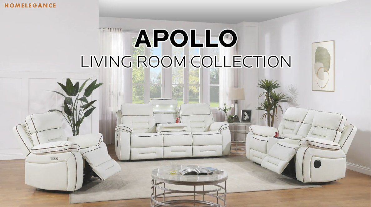 Pelin White Power Reclining Living Room Set from Homelegance - Luna Furniture
