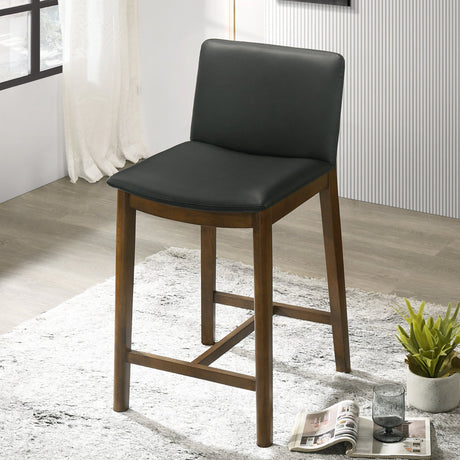 Shannon Black Vegan Leather Counter Height Chair from Ashcroft Furniture - Luna Furniture