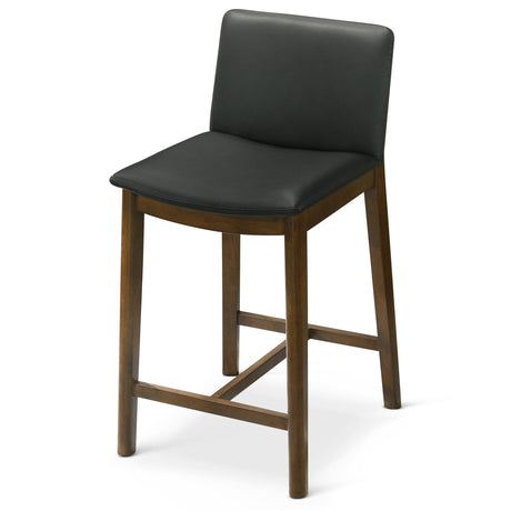 Shannon Black Vegan Leather Counter Height Chair from Ashcroft Furniture - Luna Furniture
