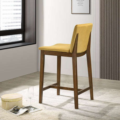 Shannon Counter Chair In Dark Yellow Velvet from Midinmod - Luna Furniture