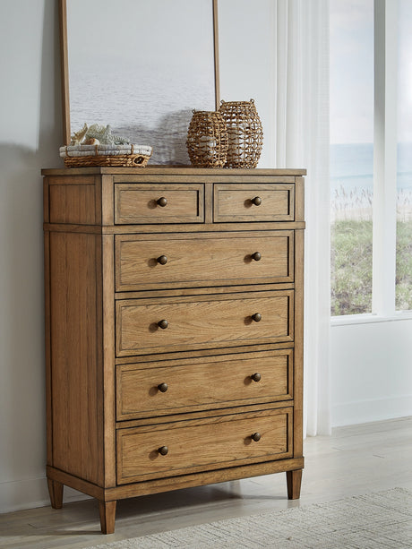 Sharlance Light Brown Chest of Drawers from Ashley - Luna Furniture