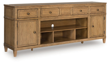 Sharlance Light Brown 81" TV Stand from Ashley - Luna Furniture