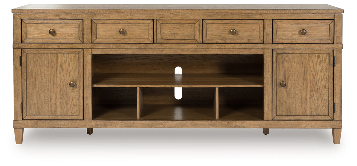 Sharlance Light Brown 81" TV Stand from Ashley - Luna Furniture