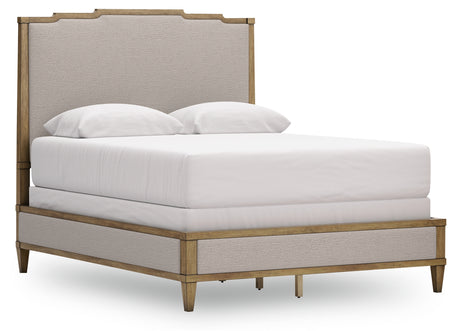 Sharlance Green/Brown Queen Upholstered Panel Bed with 2 Nightstands from Ashley - Luna Furniture