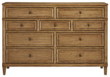 Sharlance Queen Upholstered Panel Bed with Dresser and 2 Nightstands in Green/Brown from Ashley Furniture - Luna Furniture