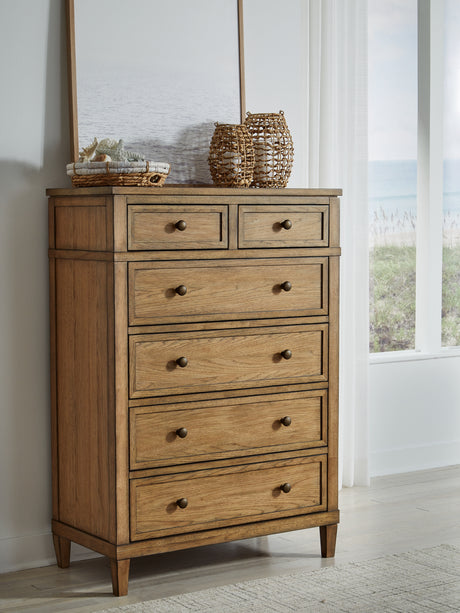 Sharlance Green/Brown Queen Upholstered Panel Bed with Mirrored Dresser, Chest and 2 Nightstands from Ashley - Luna Furniture