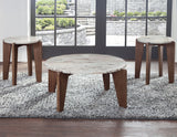 Shavon Toronto Brown 3-Piece Solid Marble Table Set from Steve Silver - Luna Furniture