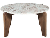 Shavon 32″ Toronto Brown Round Marble Coffee Table from Steve Silver - Luna Furniture