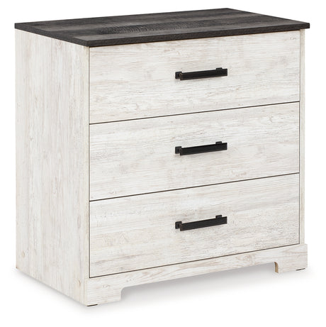 Shawburn Full Panel Headboard Bed with Dresser and 2 Nightstands in Whitewash from Ashley - Luna Furniture