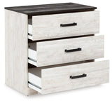 Shawburn Full Panel Headboard Bed with Dresser and 2 Nightstands in Whitewash from Ashley - Luna Furniture