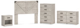 Shawburn Full Panel Headboard with Dresser, Chest and Nightstand in Whitewash from Ashley - Luna Furniture
