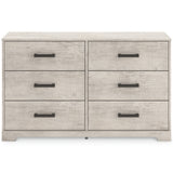 Shawburn Full Panel Headboard with Dresser in Whitewash from Ashley - Luna Furniture