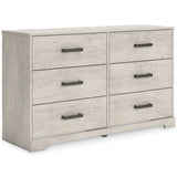Shawburn Full Panel Headboard with Dresser in Whitewash from Ashley - Luna Furniture