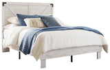 Shawburn Full Platform Bed with Dresser and 2 Nightstands in White/Dark Charcoal Gray from Ashley - Luna Furniture