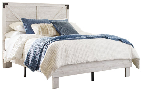 Shawburn Full Platform Bed with Dresser and 2 Nightstands in White/Dark Charcoal Gray from Ashley Furniture - Luna Furniture