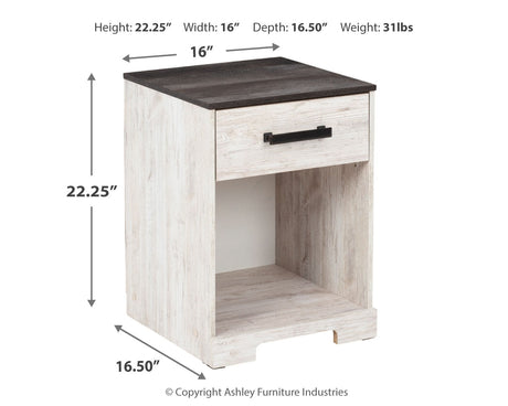 Shawburn Full Platform Bed with Dresser and 2 Nightstands in White/Dark Charcoal Gray from Ashley Furniture - Luna Furniture